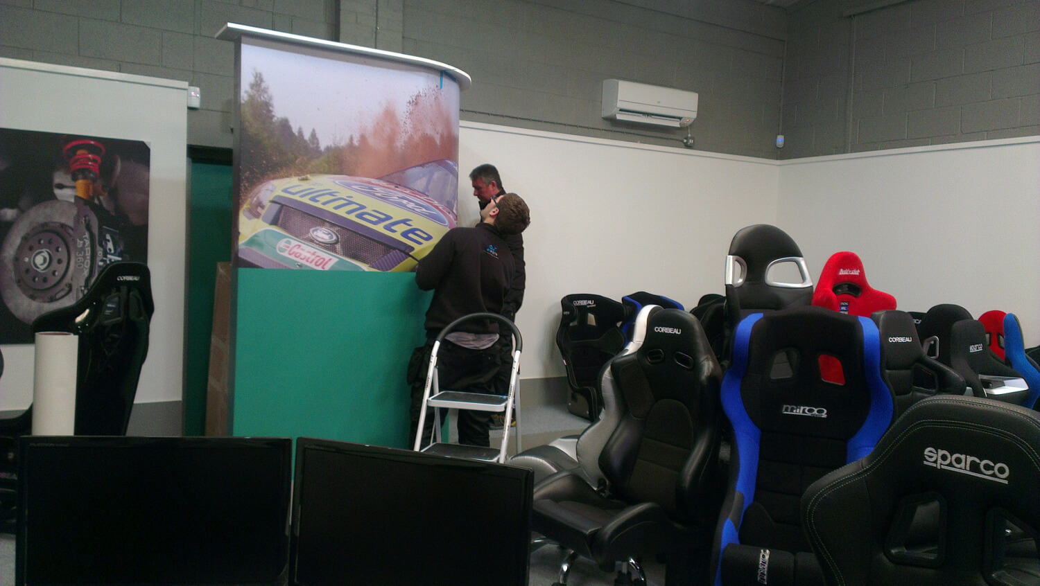 Large printed wall wrap fitted in the showroom