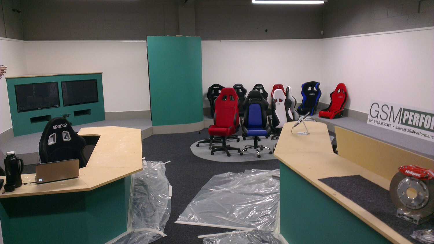 First bucket seats placed on display in the GSM Performance showroom