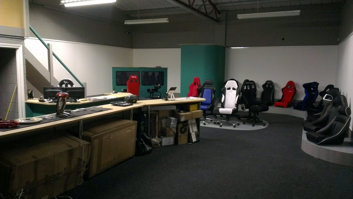 Showroom interior taking shape with walls finished