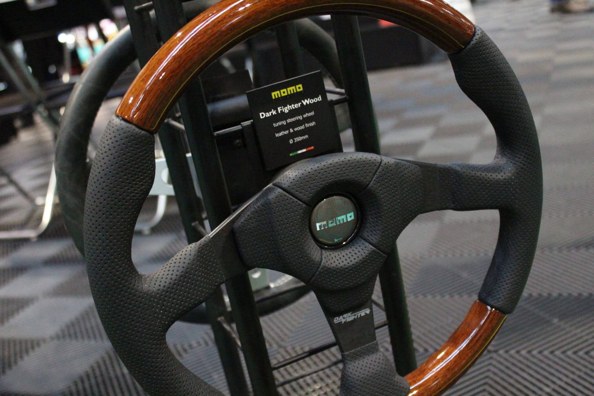 AutoSport International 2018 – MOMO Dark Fighter Wooden Steering Wheel – GSM Performance