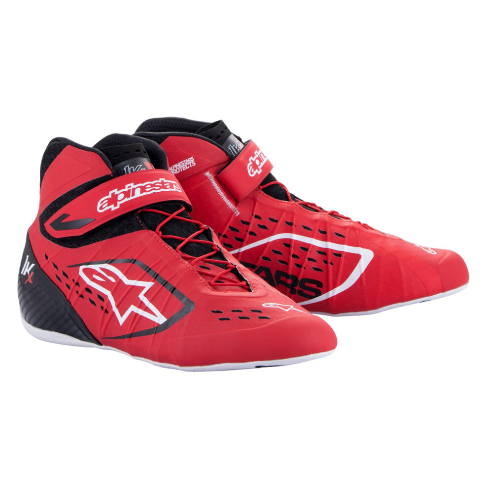 The Alpinestars Tech 1-KX V2 kart boot in red, black and white