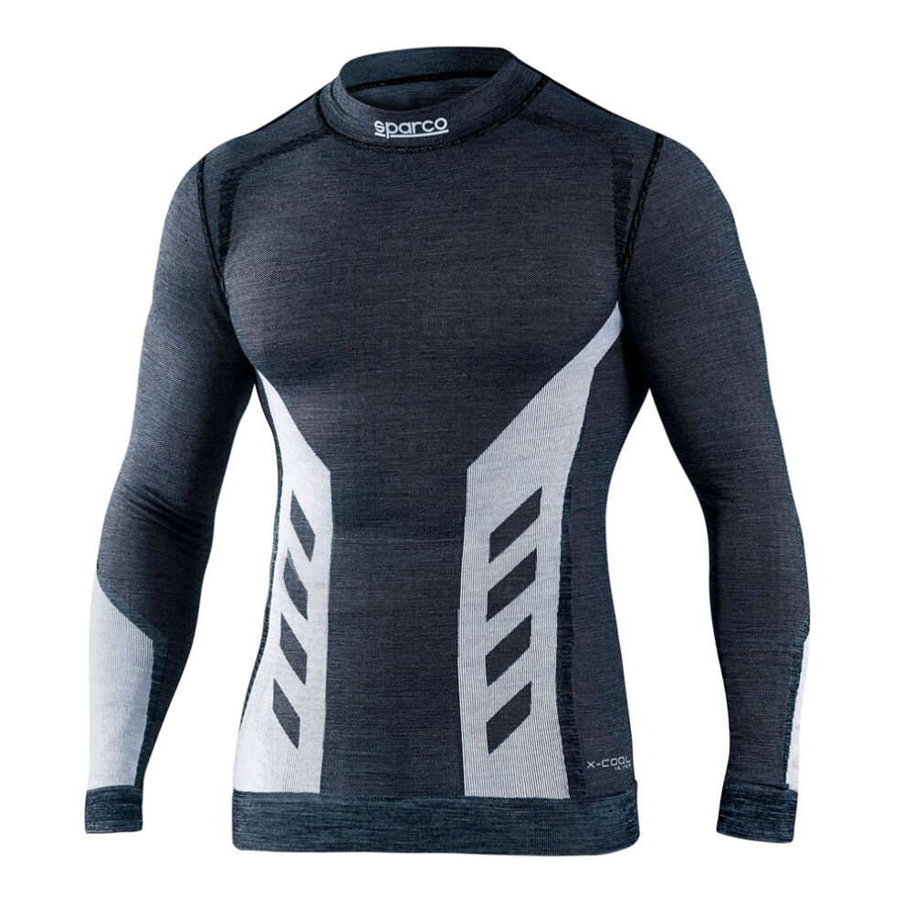A navy and grey Sparco RW-10 Shield Pro long sleeve top on a white background