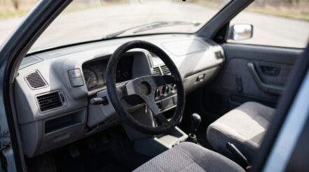 1980s Citroen BX or GTi hatchback fitted with an aftermarket motorsport steering wheel