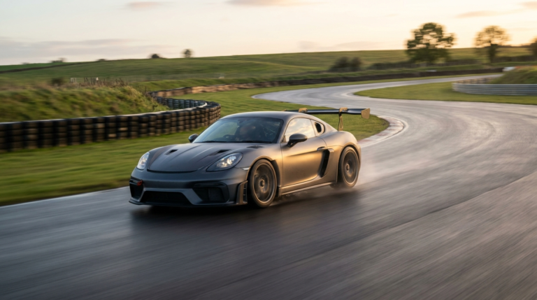 Aero equipped time attack car on a flying lap