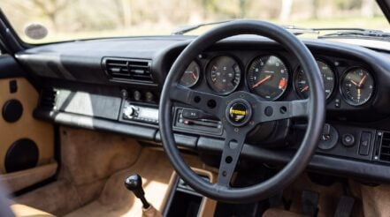 MOMO Prototipo steering wheel and boss kit fitted in a right hand drive air-cooled Porsche 911