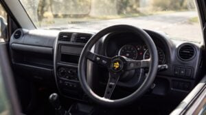 MOMO Prototipo steering wheel and boss kit fitted in a right hand drive Suzuki Jimny