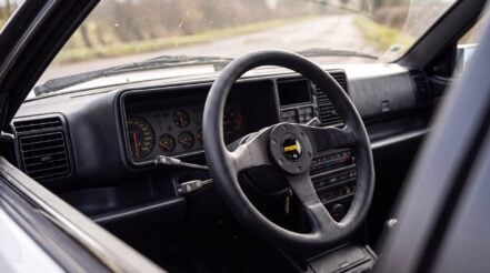 MOMO steering wheel and boss kit fitted in a right hand drive Lancia Delta HF Integrale