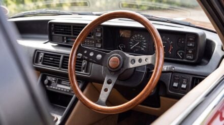 MOMO wood rim steering wheel and boss kit fitted in a right hand drive Rover SD1 Vitesse