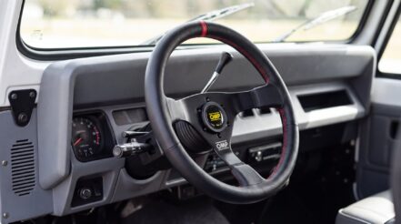 OMP steering wheel and boss kit fitted in a Jeep Wrangler YJ