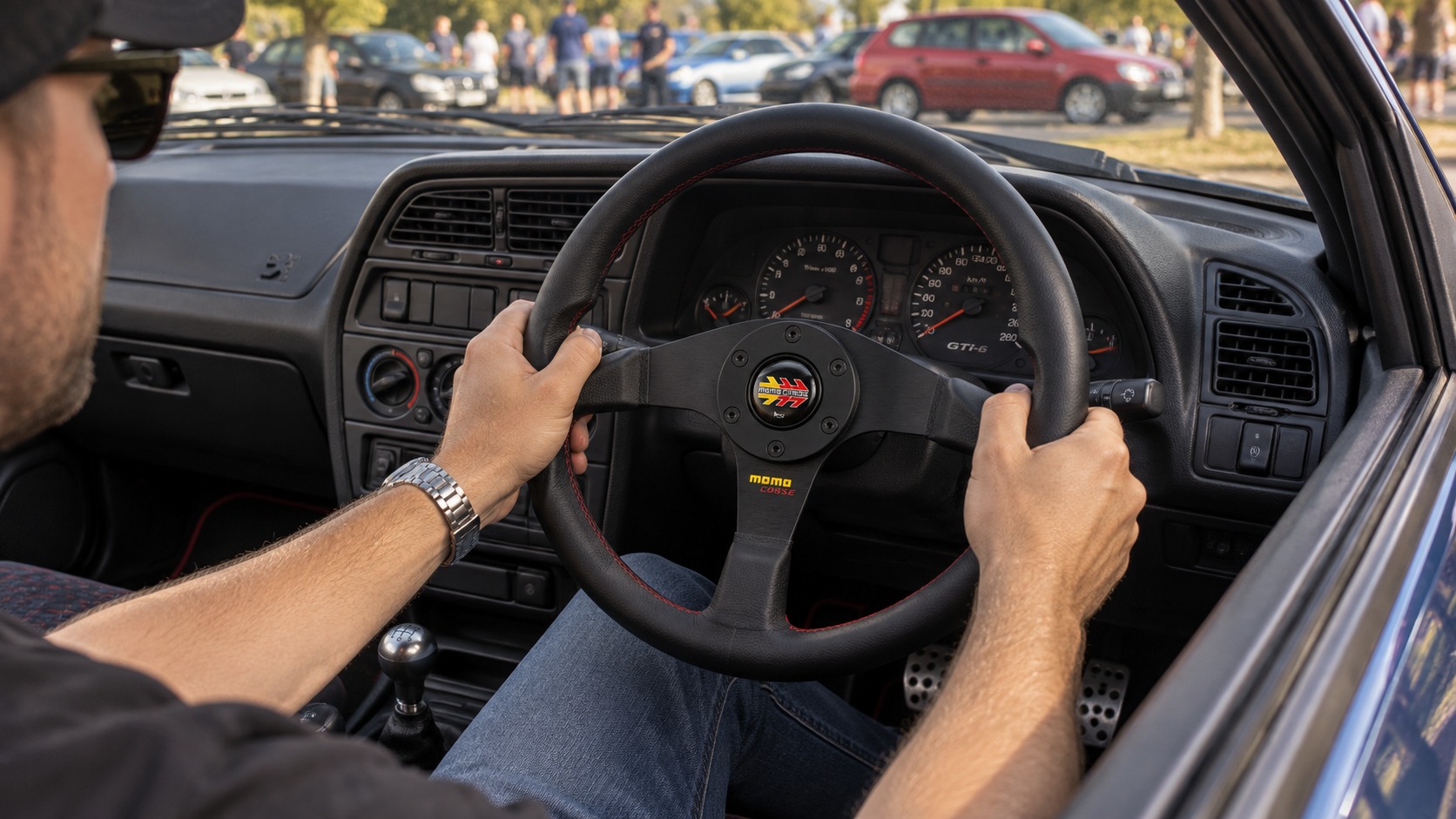 MOMO Corse 2.0 steering wheel fitted to a modified right-hand-drive Peugeot 306 GTi-6