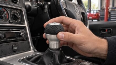 MOMO Race Air Leather aluminium gear knob fitted to a modified manual Mazda MX-5