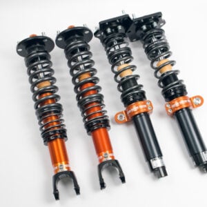 Representative MOTON 1-Way Clubracer coilover suspension kit; vehicle-specific components vary