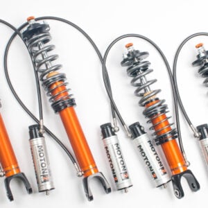 Representative MOTON 2-Way Motorsport coilover suspension kit; vehicle-specific components vary