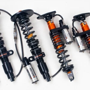 Representative MOTON 3-Way Motorsport coilover suspension kit; vehicle-specific components vary