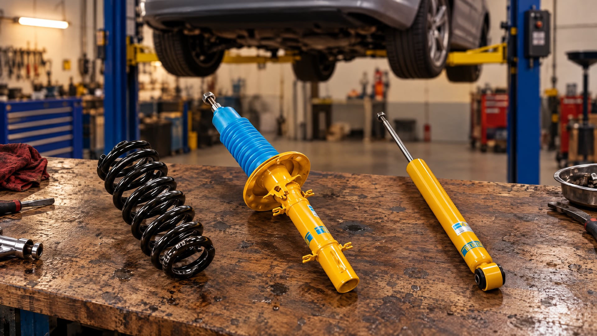 Eibach Pro-Kit spring, Bilstein B8 sprint shock absorber, Bilstein B8 sprint shock absorber