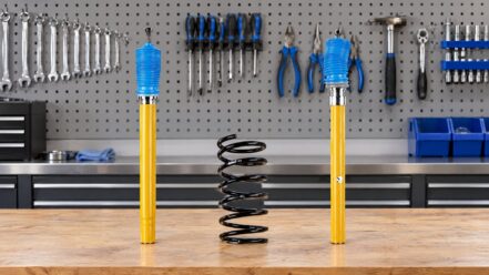 Bilstein B12 shock absorber, Eibach Pro-Kit lowering spring, Bilstein B12 shock absorber
