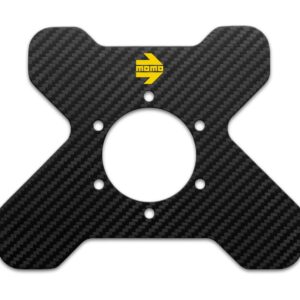 MOMO Carbon Fibre 4 Button Plate photographed straight on