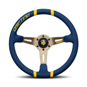 MOMO Drifting Microfibre Steering Wheel photographed straight on