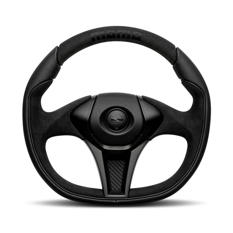 MOMO GT50 2.0 Black Edition steering wheel, all black, straight on