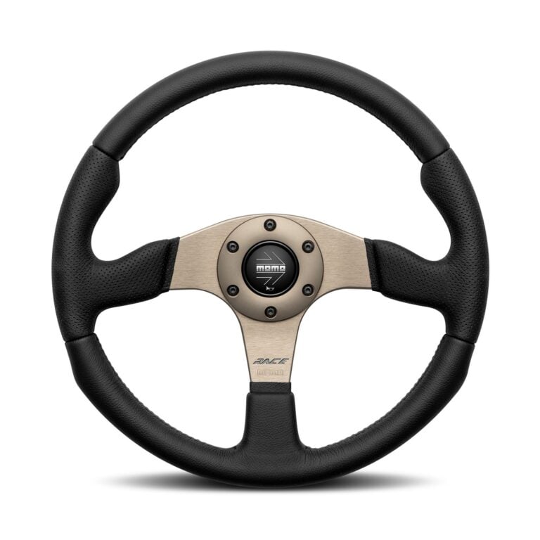 MOMO Race 2.0 steering wheel 350mm, black leather and air leather on anthracite spokes