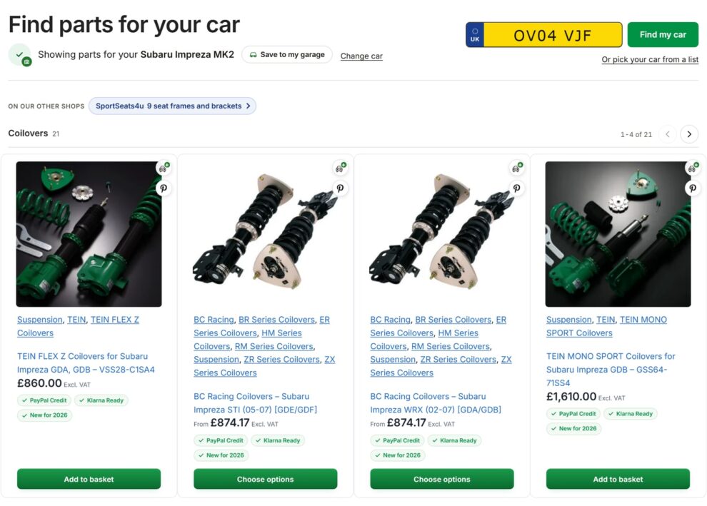 Parts found for OV04 VJF, a 2004 Subaru Impreza, on the Find parts for your car page