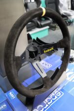 Sabelt SW-390 Suede Deep Dish Racing Steering Wheel With Yellow Centre Stripe - SABRFVO2005X - GSM Performance (2)