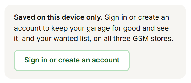 The note that a guest garage is saved on this device only