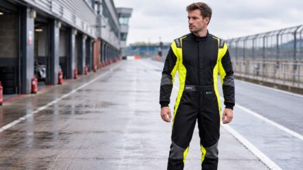 Sparco Futura black and fluorescent yellow race suit