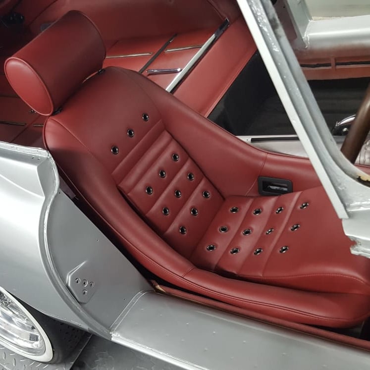 Jaguar E-Type with Cobra GT3 Historic Red Edition Bucket Seats